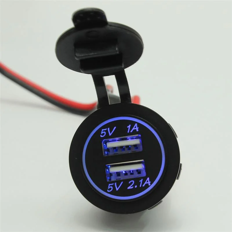 12V 24V Car Cigarette Lighter Socket Power Plug Charger Adapter Dual USB Charger Mobile Phone Accessories