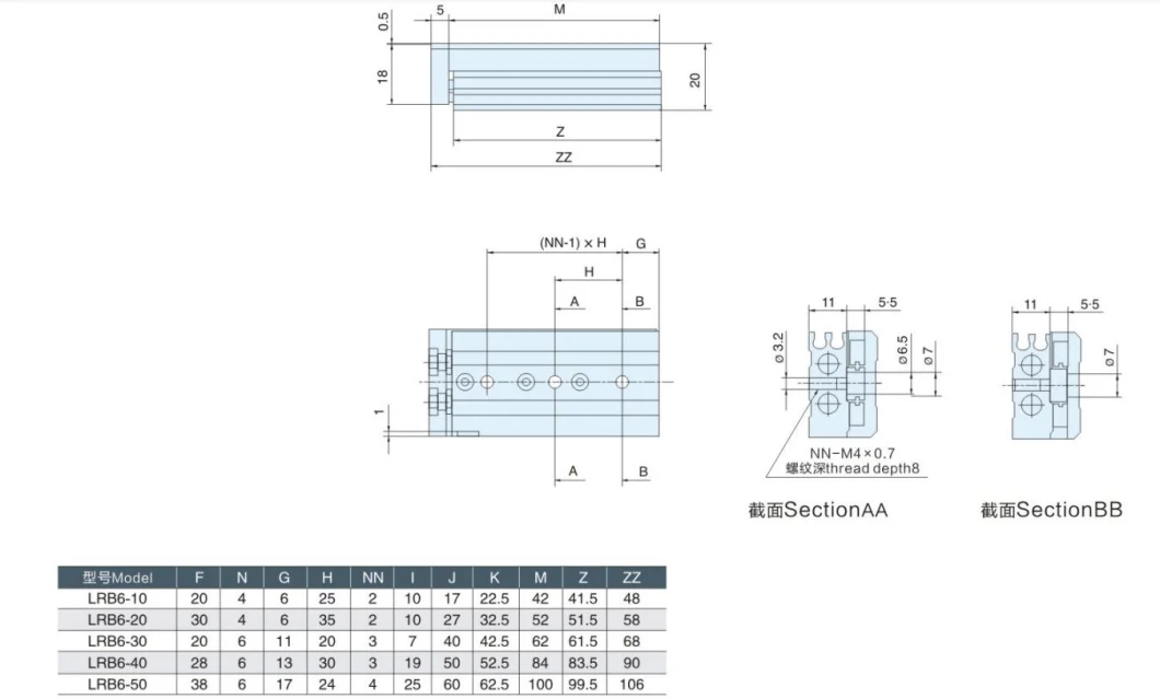 China Supplier Compact Pneumatic Component Double Acting Slide Magnetic Air Cylinders